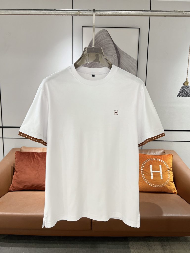 エルメス   コピー   業界最高い品質 芸能人  繊細で柔らかい純綿カジュアル半袖Tシャツ