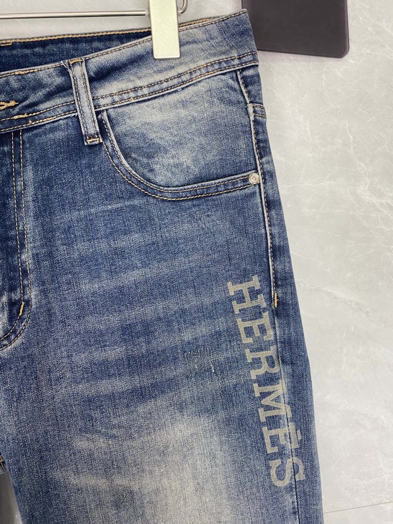 エルメス 偽物 ファッション アルファベットプリントカジュアルジーンズ