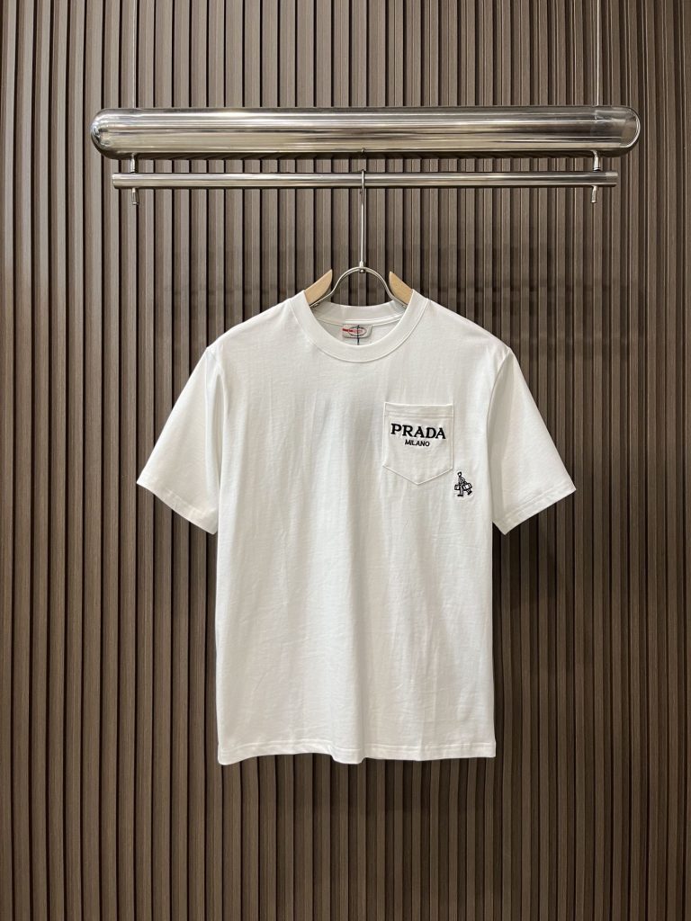   入手困難 プラダ  コピー アルファベットファッション 刺繍カジュアル半袖Tシャツ
