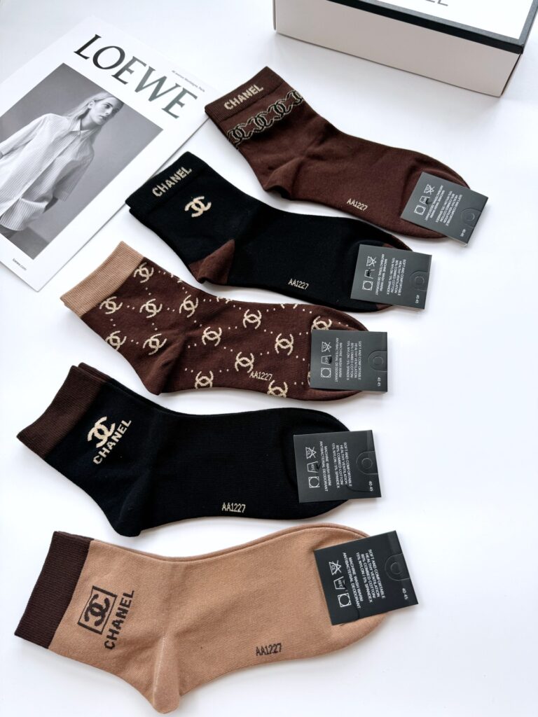 激安通販 シャネル偽物   やわらか快適綿100%吸汗通気靴下5足組