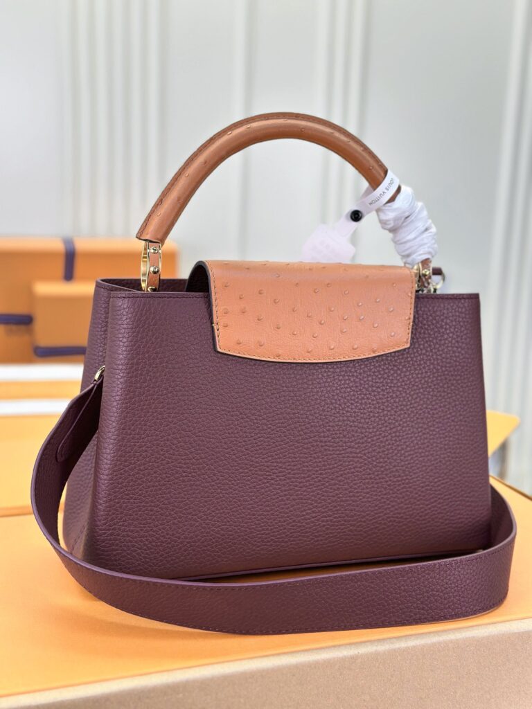 大活躍！存在感のある ルイヴィトン Capucines M81409 レッド ブラウンハンドバッグ