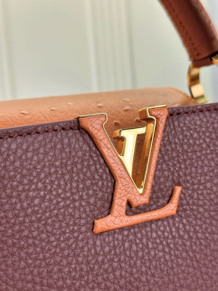 大活躍！存在感のある ルイヴィトン Capucines M81409 レッド ブラウンハンドバッグ