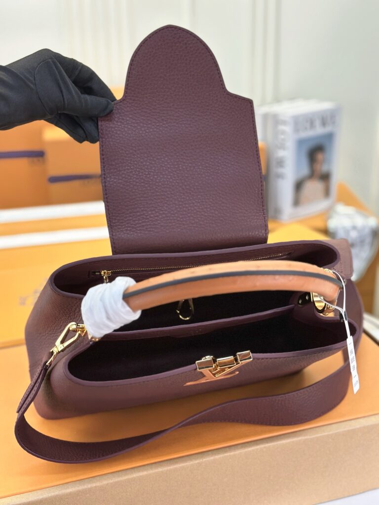 大活躍！存在感のある ルイヴィトン Capucines M81409 レッド ブラウンハンドバッグ